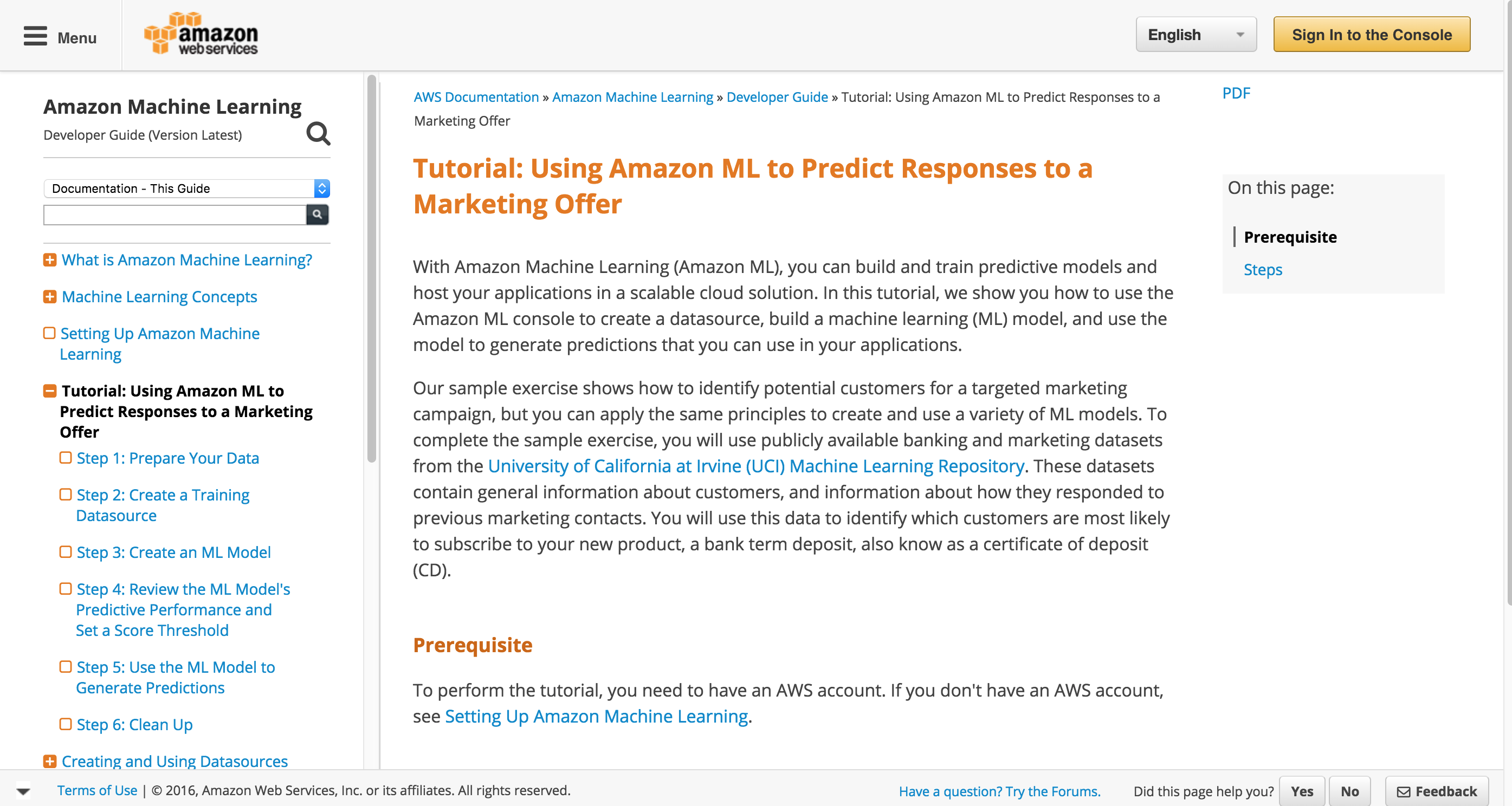 AWS Machine Learning Tutorial